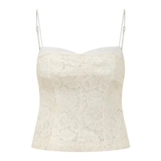 Pinko Sleeveless Tops, female, White, Size: 2XS Atemoya Bustier