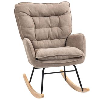 HOMCOM Silla mecedora 71x98.5x97 cm marr&oacute;n