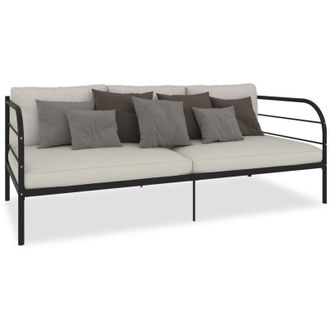 vidaXL 284673 DayBed Frame without Mattress Black Metal 90x200 cm Vidaxl