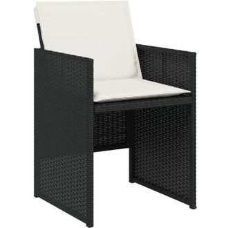 vidaXL Vidaxl - Sillas De Jard&iacute;n Con Cojines 4 Unidades Rat&aacute;n Sint&eacute;tico Negro