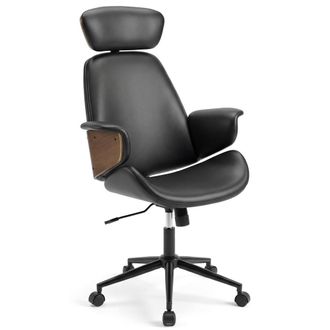 Costway Costway Ergonomic Office Chair Mid Century Modern Home Desk Chair in Black