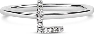 House of Brilliance 10K Gold Diamond Accent Initial A-Z Ring