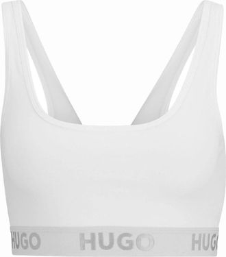 HUGO BOSS Womens Sporty Logo Band Bralette - White - Size: 2XL