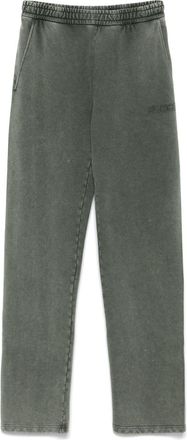 Gucci logo-embroidered cotton track pants - women - Cotton - M - Green