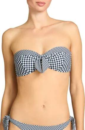 Robin Piccone Brigitte Bandeau Bikini Top in Navy/cream at Nordstrom, Size X-Small
