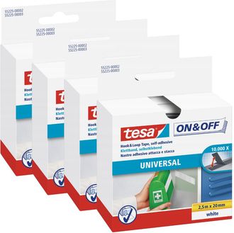 OEM Cinta De Montaje De Velcro Autoadhesiva Tesa Blanca De 2,5 M X 20 Mm (4 Unidades)