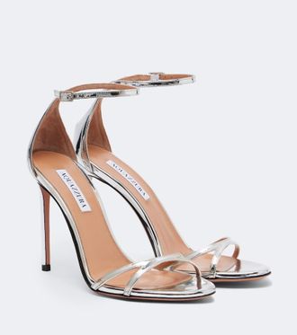 Aquazzura Sandalias Nuda de piel metalizada