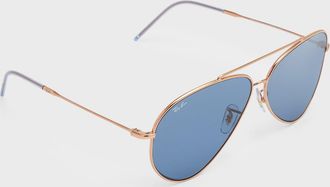 Ray-Ban Mens Aviator Reverse Metal Aviator Sunglasses, 62MM