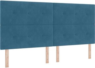 vidaXL Headboard with LED Strip Lights Adjustable Blue 100 cm Velvet vidaXL