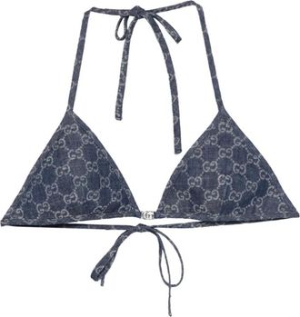 Gucci Triangolo Bikini Top - Dames - Bikinis - Blauw - XS - Badmode
