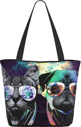 AOOEDM Dog With Sunglasses Ladies Shopping Bag 13x11x7in.The Perfect ValentineS Day Gift.It Is The Best ValentineS Day Gift For Mom, Daughter, Wife,Etc