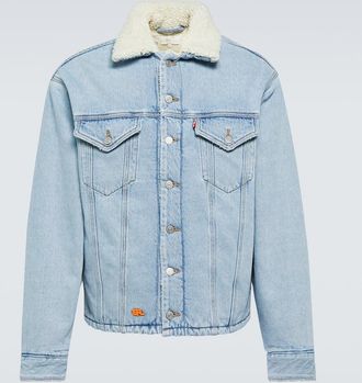 ERL Faux fur-trimmed denim jacket