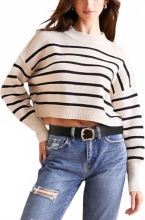 Free People Stripe Easy Street Crop Top In Pearl Combo