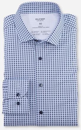 Olymp Langarmhemd OLYMP Level Five 24/Seven body fit, Herren, Gr. 37, N-Gr, blau (bleu), Obermaterial: 92% Baumwolle, 8% Elasthan, Hemden Langarmhemd
