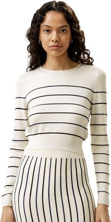 LilySilk Cropped Silk-knitted Long Sleeve Tee