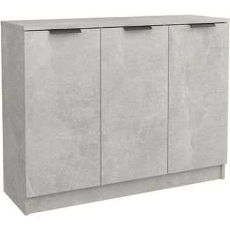 vidaXL Vidaxl - Aparador De Madera Contrachapada Gris Hormig&oacute;n 90,5x30x70 Cm