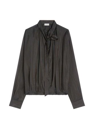 Dries Van Noten Cupro Blouse Met Trekkoord