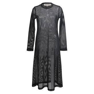 Comme Des Gar&ccedil;ons Comme Des Gar&ccedil;ons Mesh Long Sleeve Midi Dress in Black Polyester