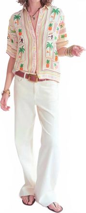 Mkt studio Womens Calso Button Down Blouse In Natural