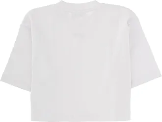 Off-white Logo-Embroidered Cropped T-Shirt - White