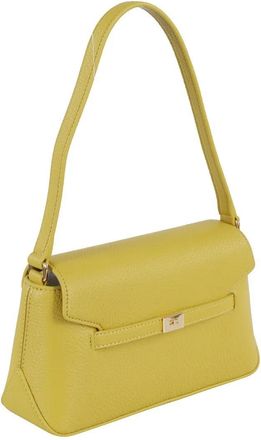 Elisabetta Franchi Hobo Bags - Textured Finish Shoulder Bag With Logo-Embellished - Gr. unisize - in Gelb - für Damen