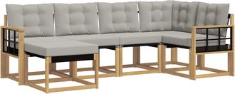 vidaXL Conjunto De Sof&aacute;s De Exterior 6 Uds. Blanco Y Gris Claro Vidaxl