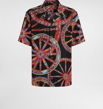 Dolce & Gabbana Carretto-print Hawaii Silk Jacquard Shirt - Man Shirts Multicolor 39