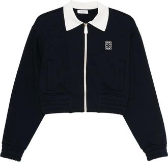 Sandro Felpa con zip e ricamo - Blu