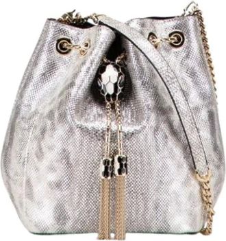 Bulgari Pre-owned Bucket Bags, female, Gray, Size: ONE SIZE Pre-owned Vintage Bucket Bag
