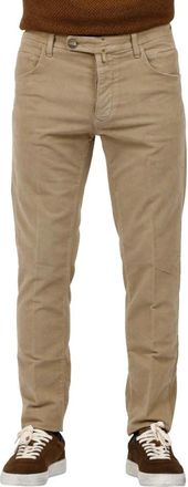 Incotex Fluwelen Broek voor Stijlvolle Look - Heren - Straight fit broeken - Bruin - W33 - Broeken