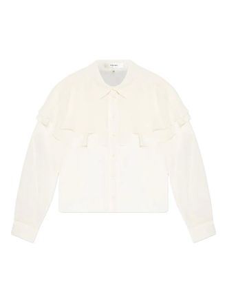 Frame Denim ruffled long-sleeve shirt - Neutrals