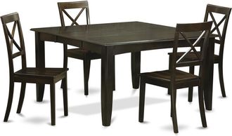 East West Furniture 5 PC Dining room set-Dining Table with Leaf and 4 Kitchen Chairs