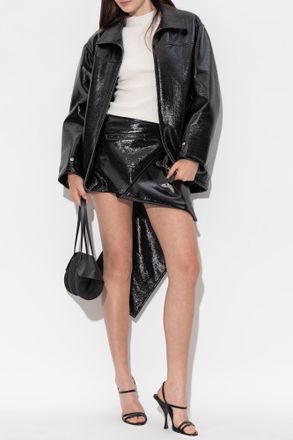 Courr&egrave;ges Lacquered Jacket, Womens, Black