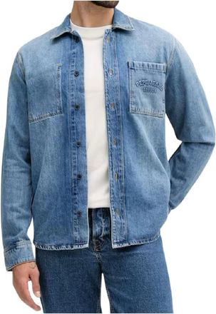 Pepe Jeans London Jassen, Heren, Blauw, S, Denim, Relaxed Weston Denim Overhemd