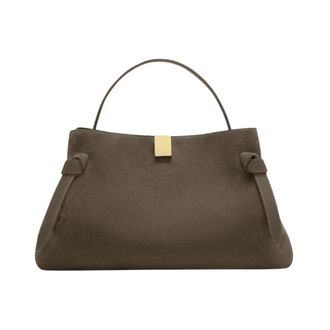 Yuzefi Gyoza Suede - Dames - Handtassen - Bruin - ONE Size - Leer - Tassen