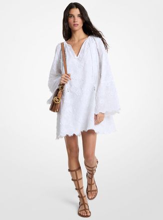 Michael Kors Floral Embroidered Cotton Voile Dress