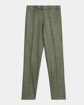 Zanella Men & apos;s Parker Silk and Wool Tapered Trousers