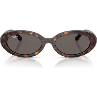 Ray-Ban Oval Sunglasses in Havana /Dark Grey at Nordstrom