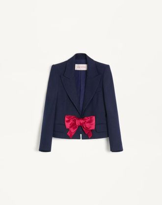 Valentino Viscose Jacket With Bow Woman PROVENCE BLUE 36
