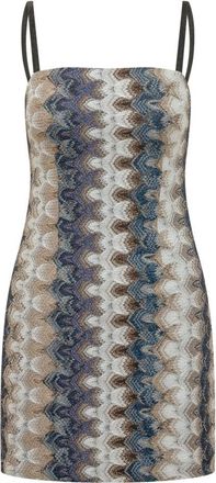 Missoni Multicolor Geometric Square Neck Mini Dress
