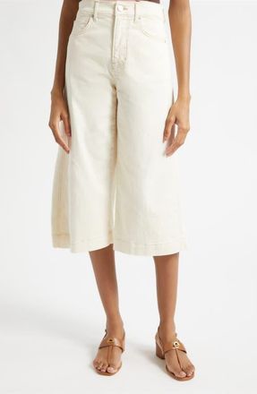Veronica Beard Marlowe High Waist Culotte Jeans in Ecru at Nordstrom, Size 25