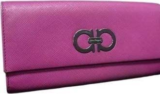 Ferragamo Leather Long Wallet (Bi-Fold) (Pre-Owned)