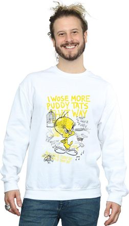 Looney Tunes Mens Tweety Pie More Puddy Tats Sweatshirt Large White