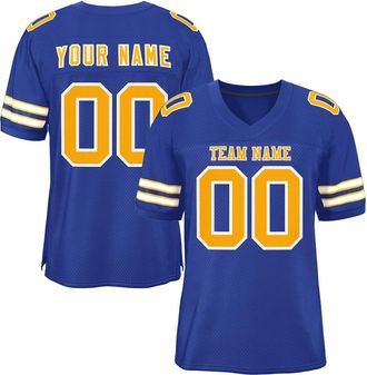 Generic American Football Custom Jersey for Men Women Youth Preschool Quick Dry Rugby Uniform Personalised Jerseys Number Team Name Logo Breathable Sports T-S