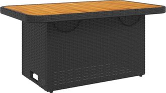 vidaXL Mesa De Jard&iacute;n Madera De Acacia Y Rat&aacute;n Pe Negro 90x55x71 Cm Vidaxl