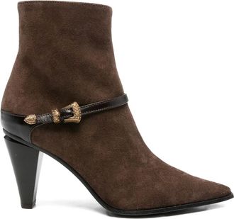 Roberto Festa Milano 80 mm enkellaarzen met gespbandje - Bruin