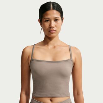 Nike Womens SKIMS Ribbed Seamless Cami Tank Top in Brown | IR4992-260