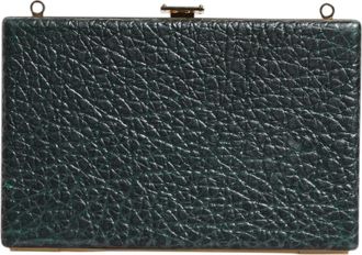 Dolce & Gabbana Womens Black Leather Clutch Evening Crossbody Bag