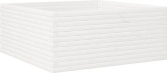 vidaXL Garden Planter White 110x110x46 cm Solid Wood Pine Vidaxl