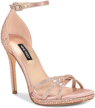 Nine West Lartay Platform Ankle Strap Sandal in Light Pink at Nordstrom, Size 10.5